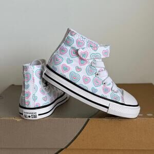 Converse Chuck Taylor Hi ‘Colorful Hearts’ Toddler Sneakers- SZ 7 C